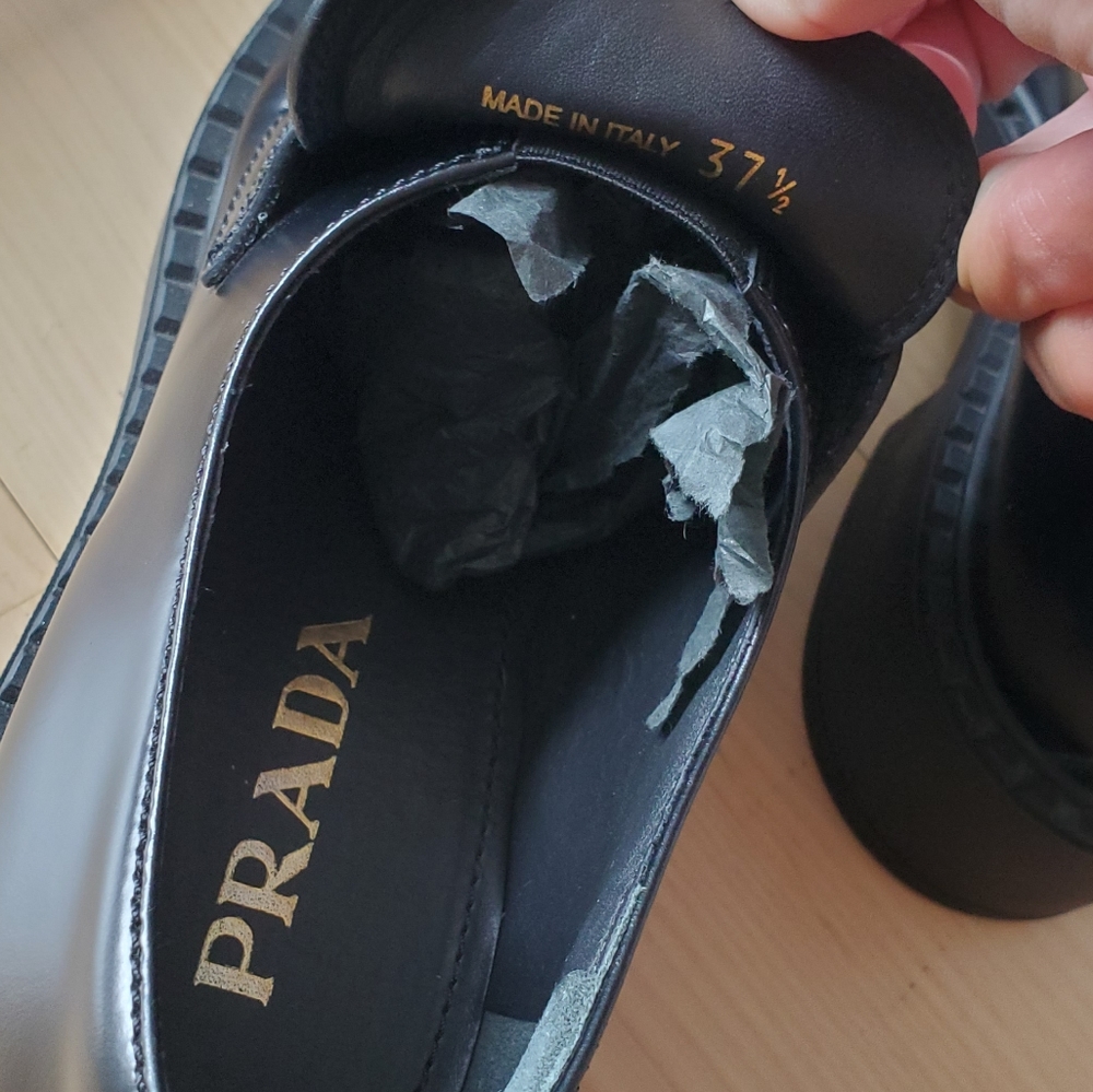 Prada Spazzolato Chunky Black Loafer - Picture 4 of 10